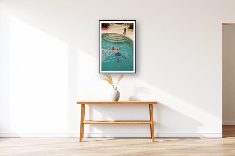 Military Dog Wall Art art print displayed above an entry console table