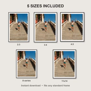 Stair Running Wall Art print size chart - 5 ratios included: 2:3, 3:4, 4:5, 11x14, ISO A