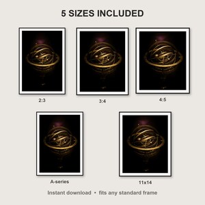 Celestial Wall Art print size chart - 5 ratios included: 2:3, 3:4, 4:5, 11x14, ISO A