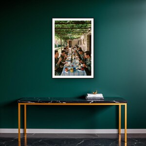 Military Wall Art art print on a brass and black console vignette
