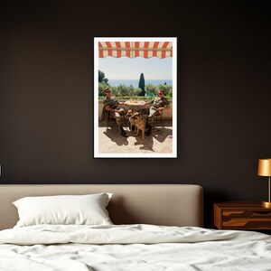 Military K9 Wall Art art print framed in a dark luxury bedroom