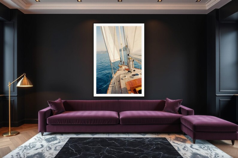 Golden Retriever Wall Art art print framed in a luxury living room