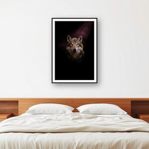 Wolfsmotiv | Dunkler Tier-Dekor mit Messingrand (Digitaler Download) Bild 2