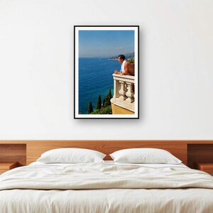 Vintage Riviera Villa Runner Photo | Mediterranean Balcony Fitness Art (Digital Download) image 2