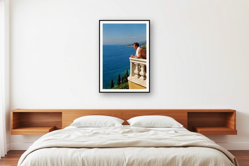 Vintage Riviera Villa Runner Photo | Mediterranean Balcony Fitness Art (Digital Download) image 2