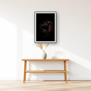 Great Dane Wall Art II art print displayed above an entry console table