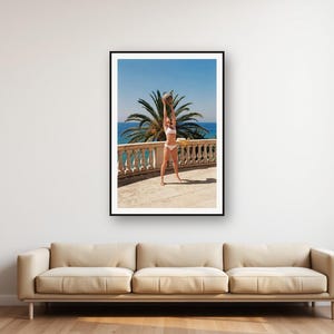 Lámina con diseño de terraza de villa vintage / Foto retro de entrenamiento de fuerza, decoración para gimnasio en casa (descarga digital) imagen 1