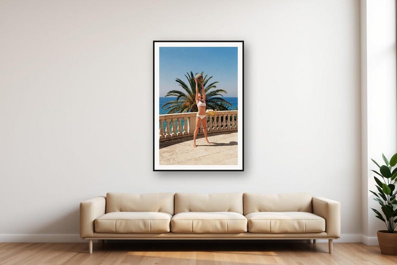 Lámina con diseño de terraza de villa vintage / Foto retro de entrenamiento de fuerza, decoración para gimnasio en casa (descarga digital) imagen 1