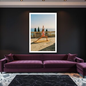 Yoga Wall Art art print framed in a luxury living room