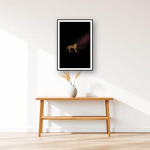 Leopard Wall Art II art print displayed above an entry console table