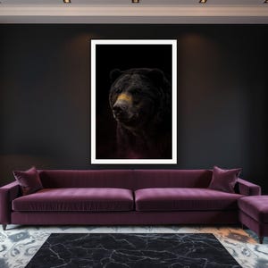 Bear Wall Art II art print framed in a luxury living room