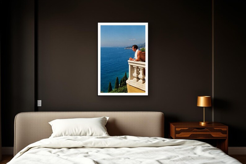 Athlete Wall Art art print framed in a dark luxury bedroom