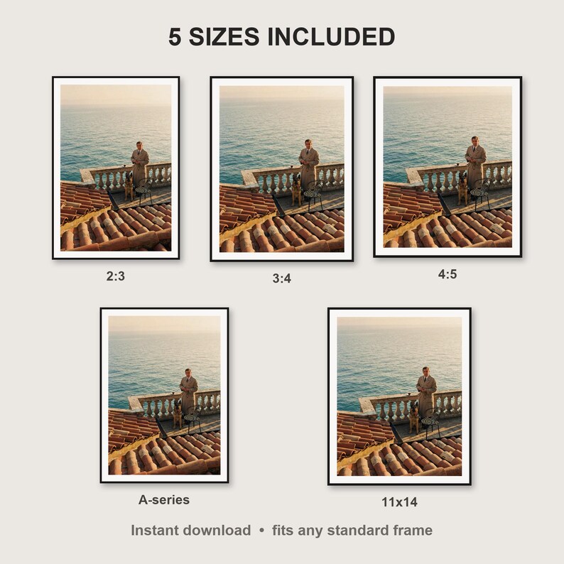German Shepherd Wall Art print size chart - 5 ratios included: 2:3, 3:4, 4:5, 11x14, ISO A