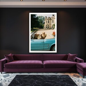 Golden Retriever Wall Art art print framed in a luxury living room