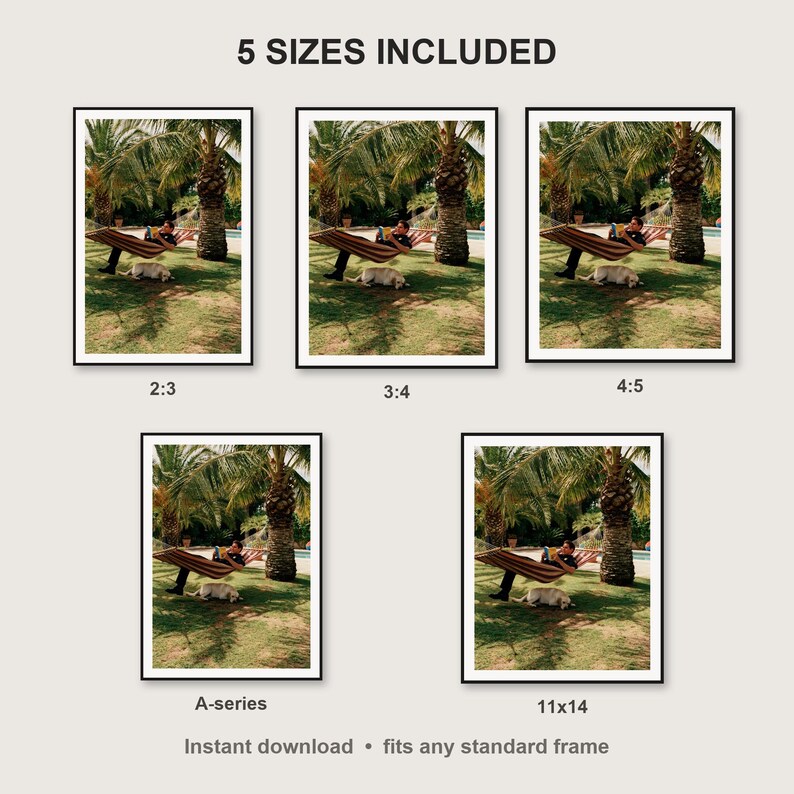 Labrador Wall Art print size chart - 5 ratios included: 2:3, 3:4, 4:5, 11x14, ISO A