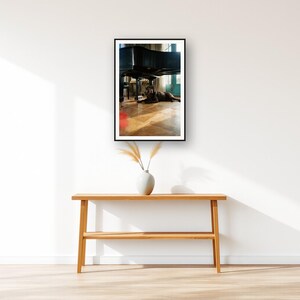 Chocolate Labrador Wall Art art print displayed above an entry console table
