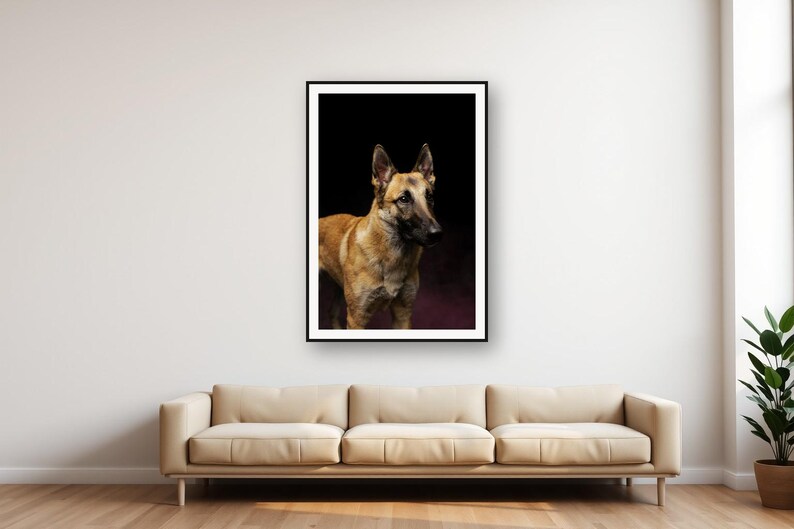 Belgian Malinois Print | Brass Gold Dog Decor (Digital Download) image 1