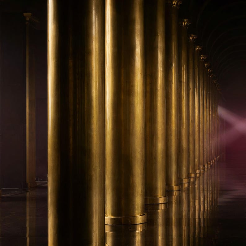 Close-up detail of Dark Luxury Wall Art art print