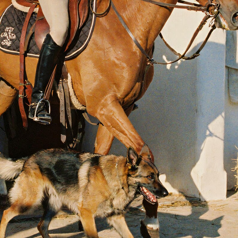 Close-up detail of Dutch Shepherd Wall Art art print