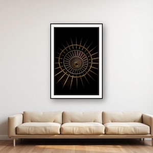 Brass Spiral Staircase Print | Dark Moody Architectural Art (Digital Download) image 1