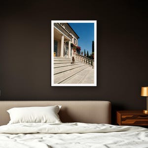 Weimaraner Wall Art art print framed in a dark luxury bedroom