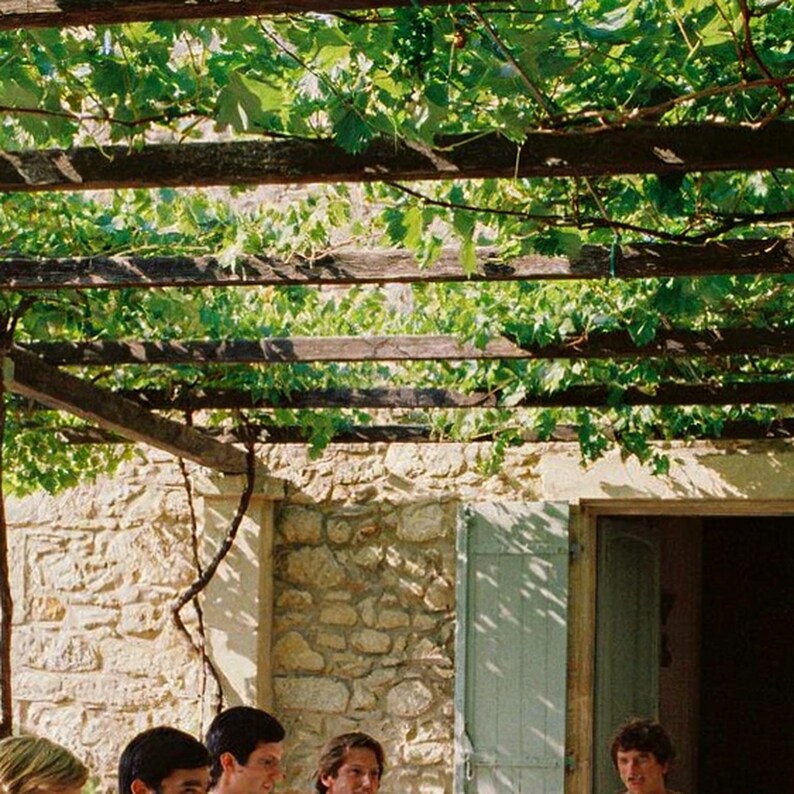 Athletes Long Lunch Print | Mediterranean Villa Pergola, Retro Photo (Digital Download) image 4