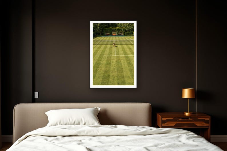 Boxer Dog Wall Art art print framed in a dark luxury bedroom