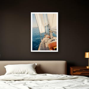 Golden Retriever Wall Art art print framed in a dark luxury bedroom