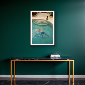 Military Dog Wall Art art print on a brass and black console vignette