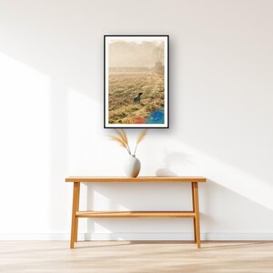 English Pointer Wall Art art print displayed above an entry console table