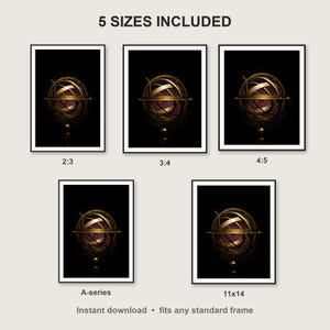 Celestial Wall Art print size chart - 5 ratios included: 2:3, 3:4, 4:5, 11x14, ISO A