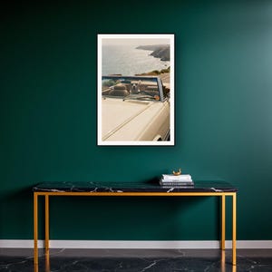 Labrador Wall Art art print on a brass and black console vignette