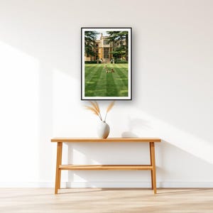 English Setter Wall Art art print displayed above an entry console table