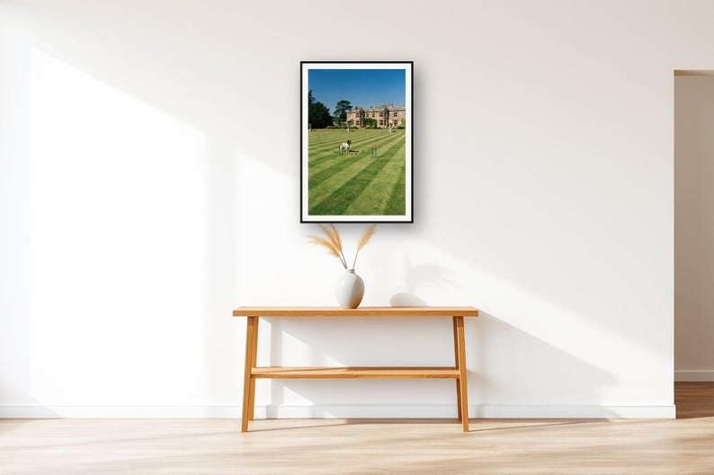 Springer Spaniel Wall Art art print displayed above an entry console table
