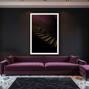 Black Panther Wall Art II art print framed in a luxury living room