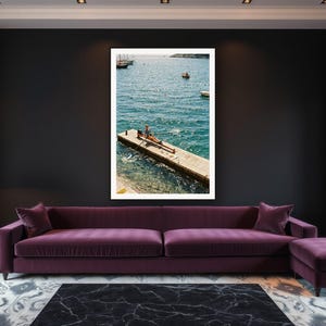 Rowing Wall Art art print framed in a luxury living room