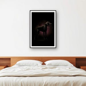 Dane Monument Print | Brass Line Art Dog Decor (Digital Download) image 2
