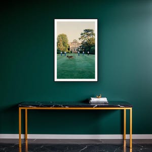 Dutch Shepherd Wall Art art print on a brass and black console vignette