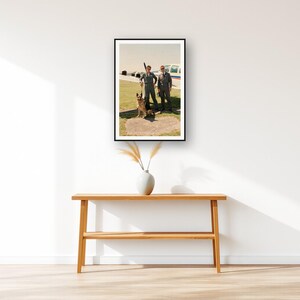 German Shepherd Wall Art art print displayed above an entry console table