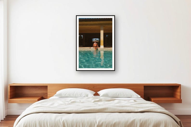Vintage Villa Swimmer Print | Retro Poolside Athlete Wall Art (Digital Download) image 2