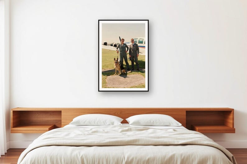 German Shepherd Pilot Airfield Print | Vintage Military Aviation Photo (Digital Download) image 2