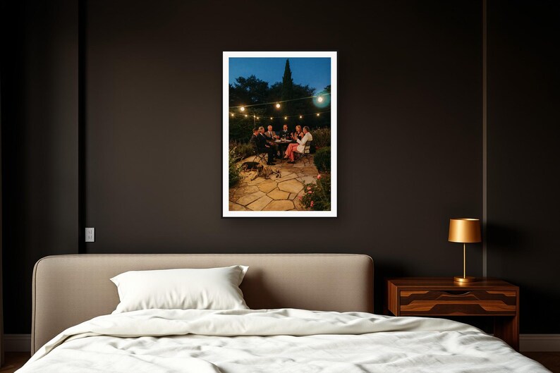Military Dog Wall Art art print framed in a dark luxury bedroom