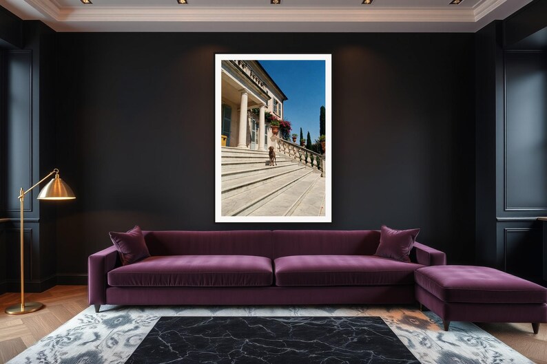 Weimaraner Wall Art art print framed in a luxury living room