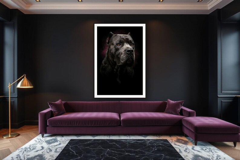 Cane Corso Wall Art art print framed in a luxury living room