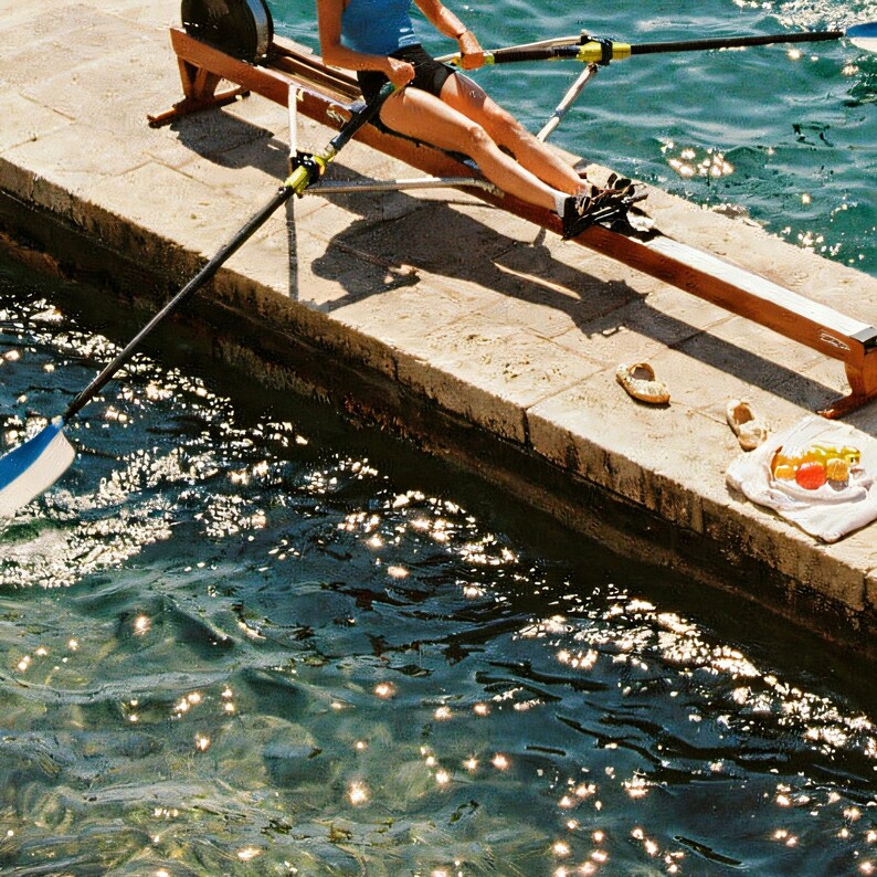 Close-up detail of Rowing Wall Art art print