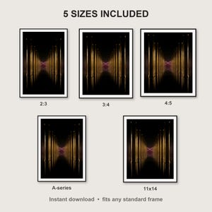 Dark Luxury Wall Art print size chart - 5 ratios included: 2:3, 3:4, 4:5, 11x14, ISO A