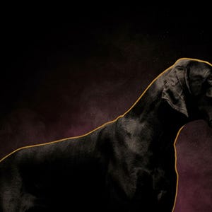 Dane Monument Print | Brass Line Art Dog Decor (Digital Download) image 4