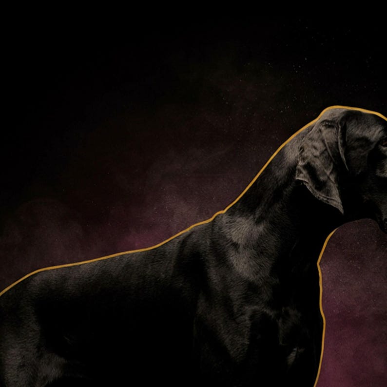 Dane Monument Print | Brass Line Art Dog Decor (Digital Download) image 4