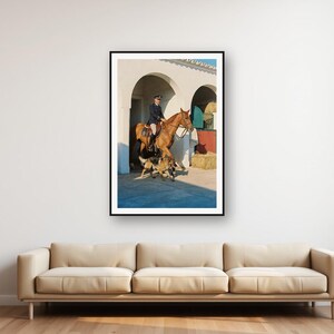 Estampado de perro y jinete de pastor holandés / Foto vintage de establo (descarga digital) imagen 1