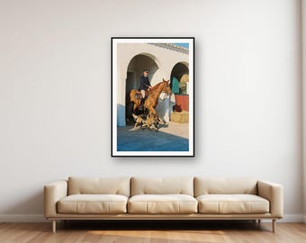 Estampado de perro y jinete de pastor holandés / Foto vintage de establo (descarga digital)